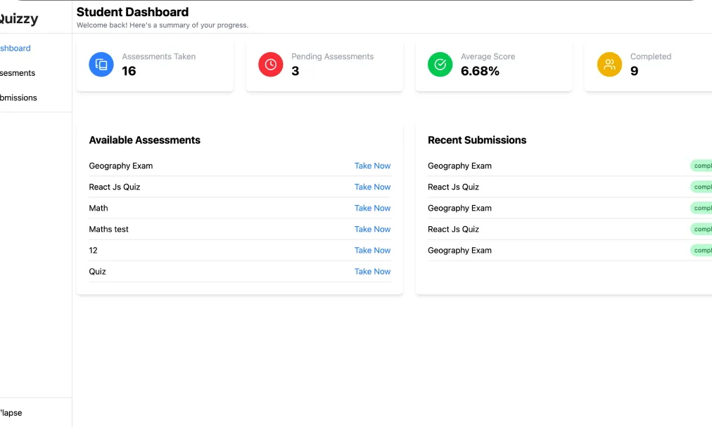 Quizzy – AI Assessment App